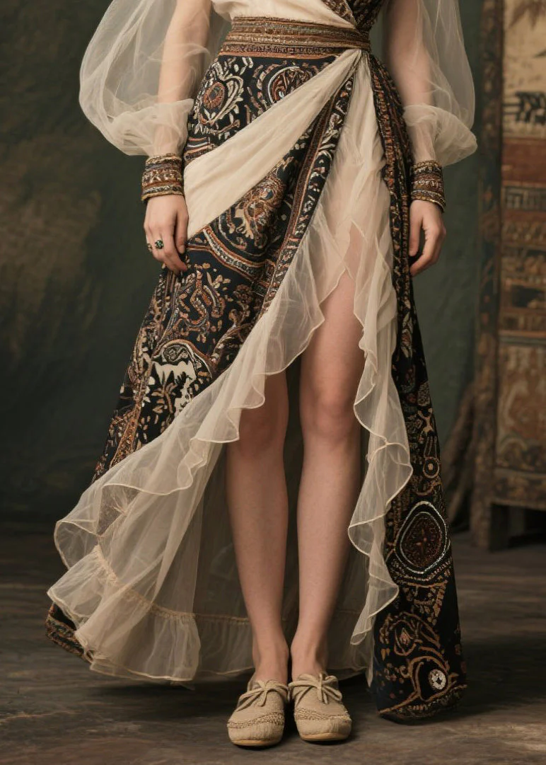 Chic Black Asymmetrical Patchwork Chiffon Evening Dress Summer - Image 4