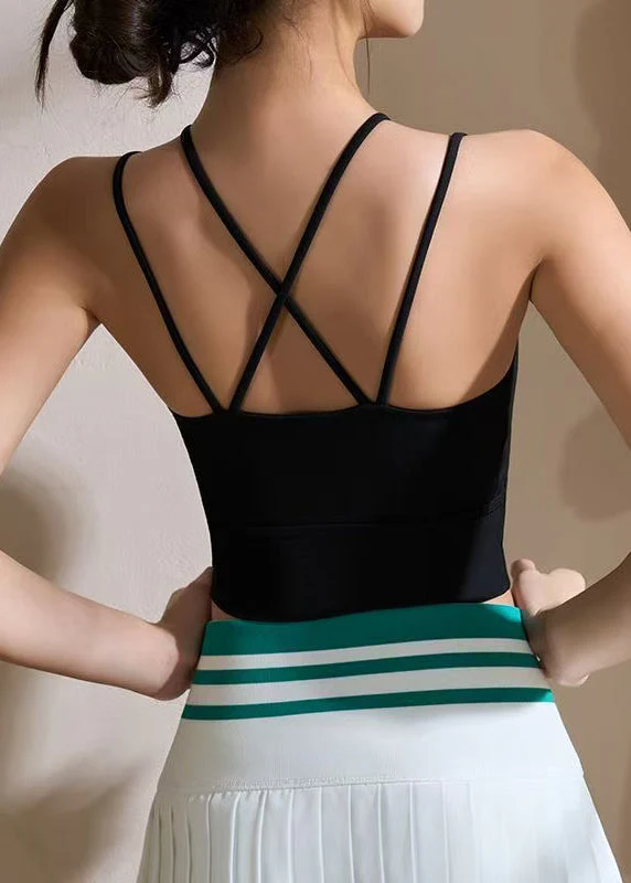 Chic Black Hollow Out Gymshark Sports Bra - Image 4