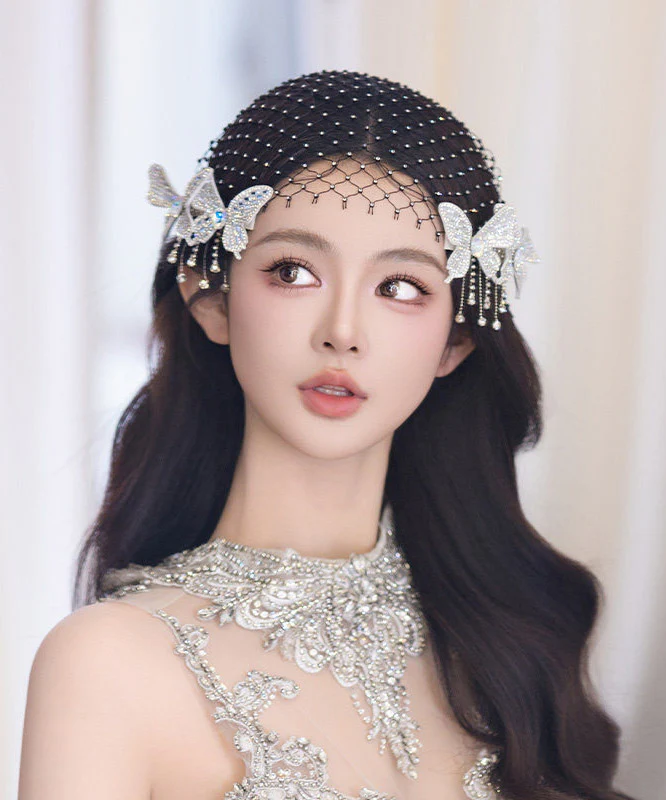 Chic Black Tulle Patchwork Butterfly HairPiece - Image 3
