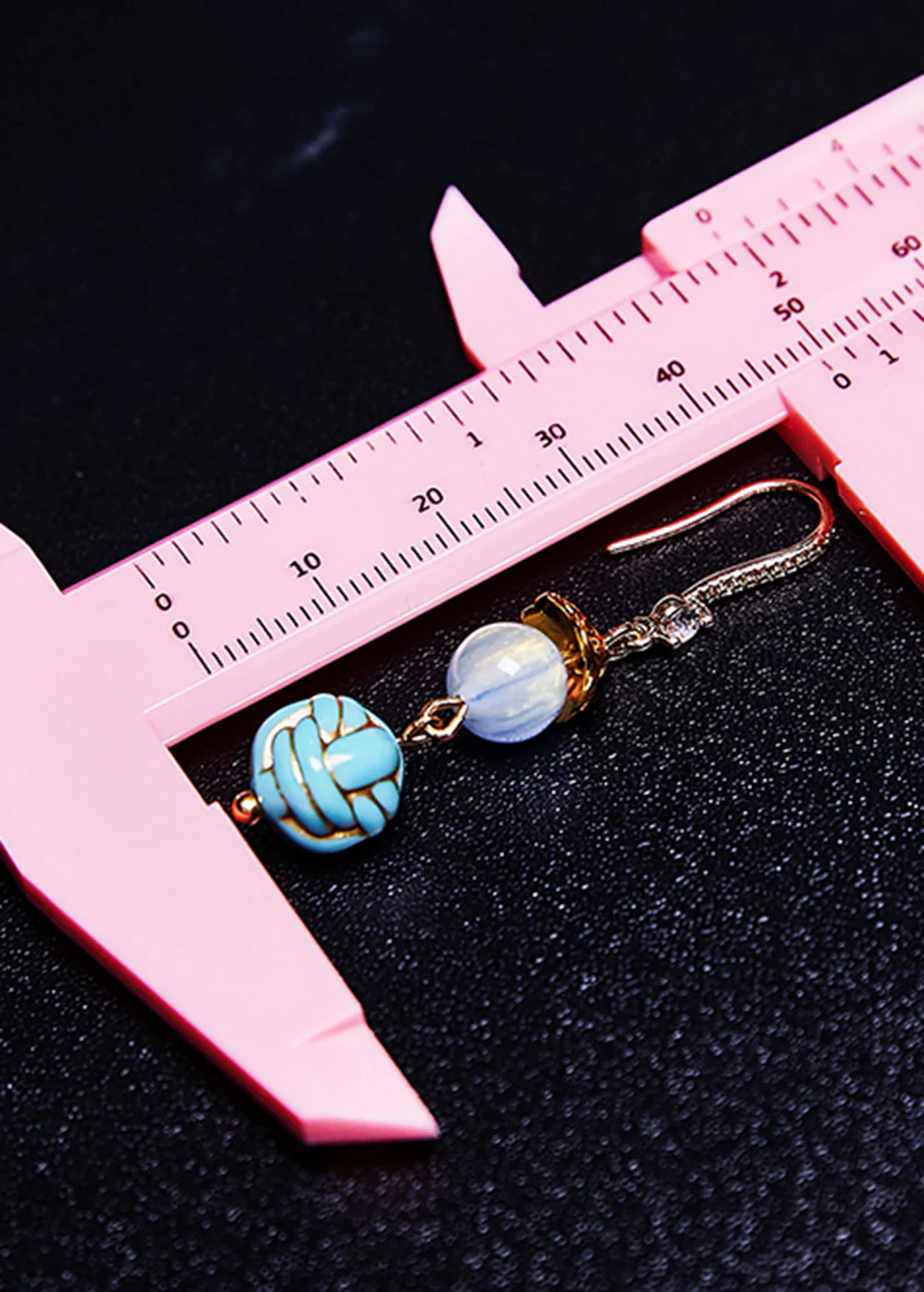 Chic Blue Sphericity Metal National Style Drop Earrings - Image 5