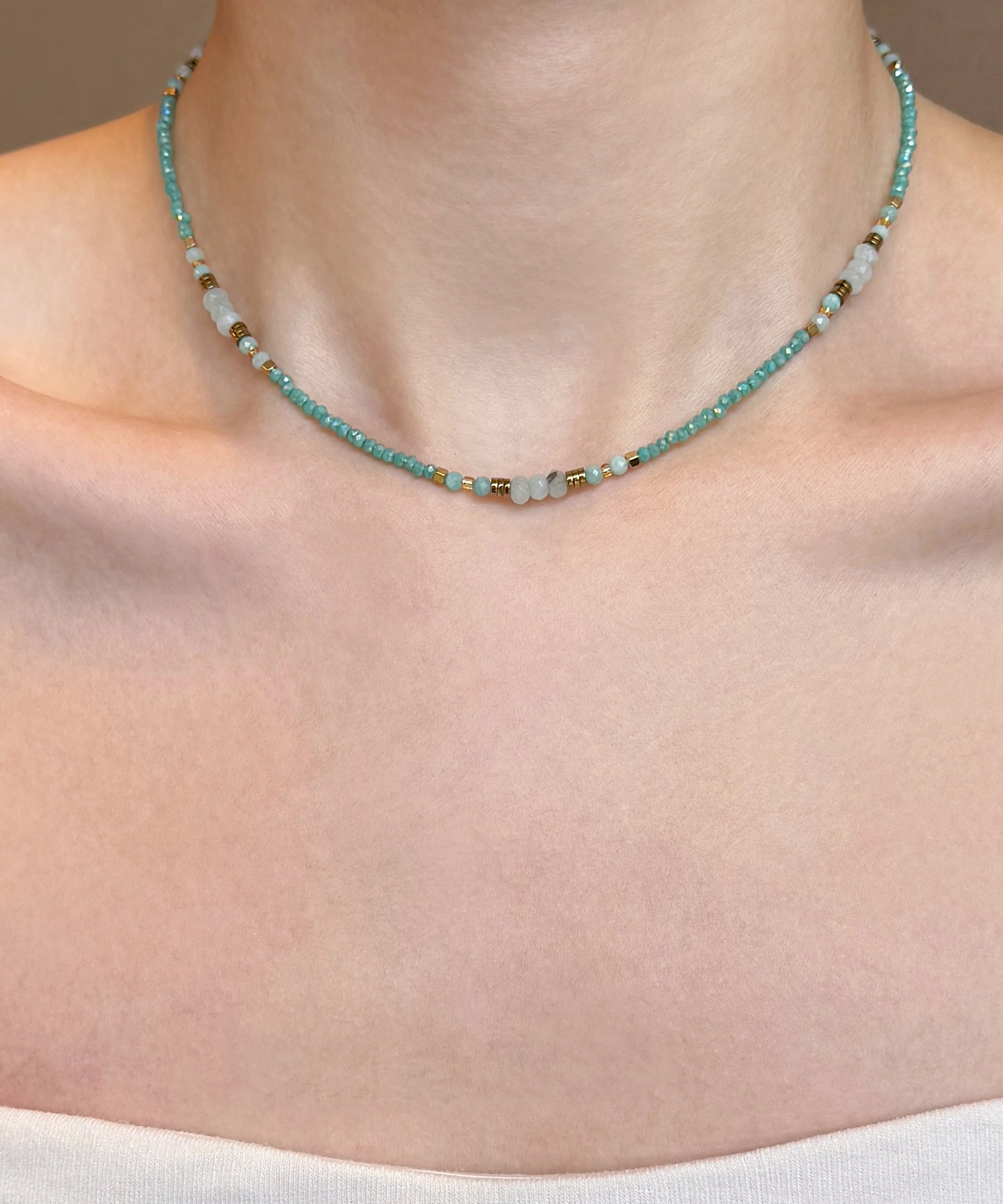 Chic Blue Sterling Silver Alloy Amazonite Grape Beading Pendant Necklace Three-piece set - Image 2