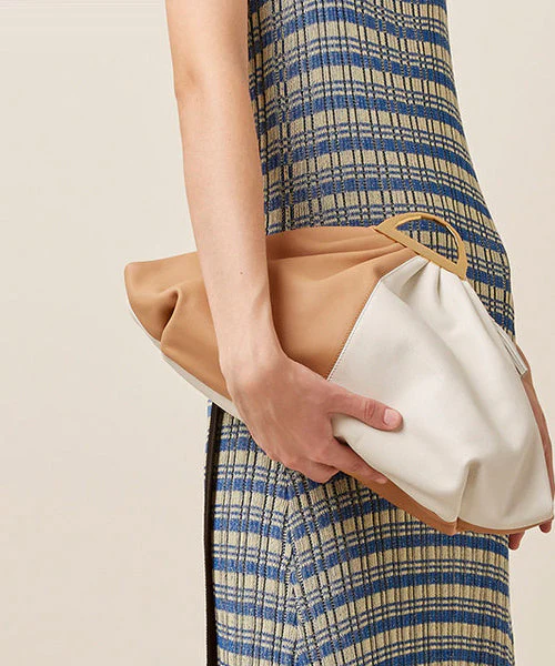 Chic Colorblock Fan-shaped Faux Leather Tote Handbag - Image 5