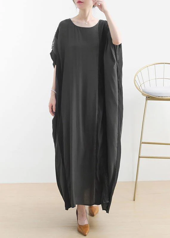 Chic Grey Patchwork Casual Summer Cotton Dress