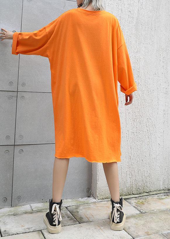 Chic orange cotton Tunics prints cotton fall Dresses - Image 4