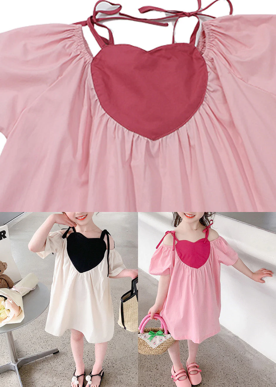 Chic Pink Slash Neck Wrinkled Cotton Slip Mid Dress Sleeveless - Image 5
