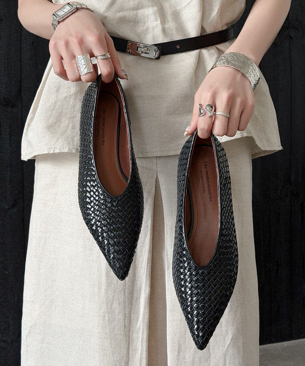 Chic Pointed Toe Wedge Shoes Gold Cowhide Leather - Image 3
