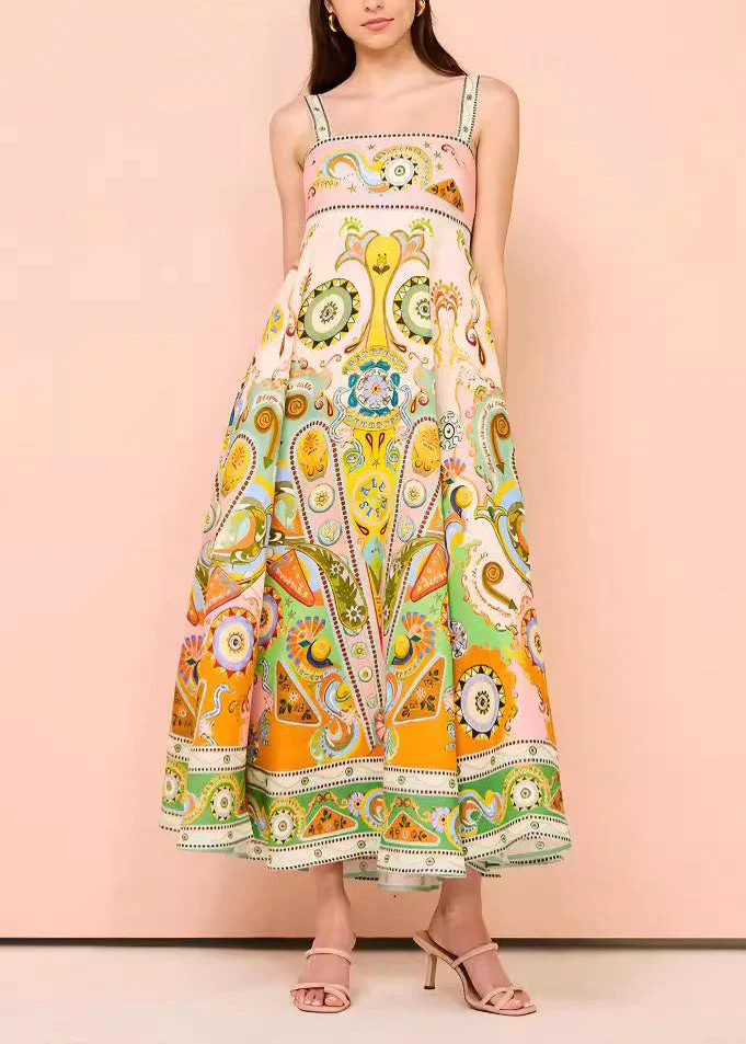 Chic Print Long Spaghetti Strap Sundress Summer - Image 2