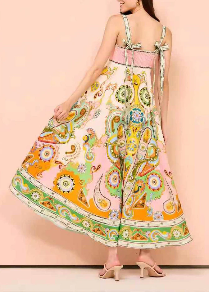 Chic Print Long Spaghetti Strap Sundress Summer - Image 5