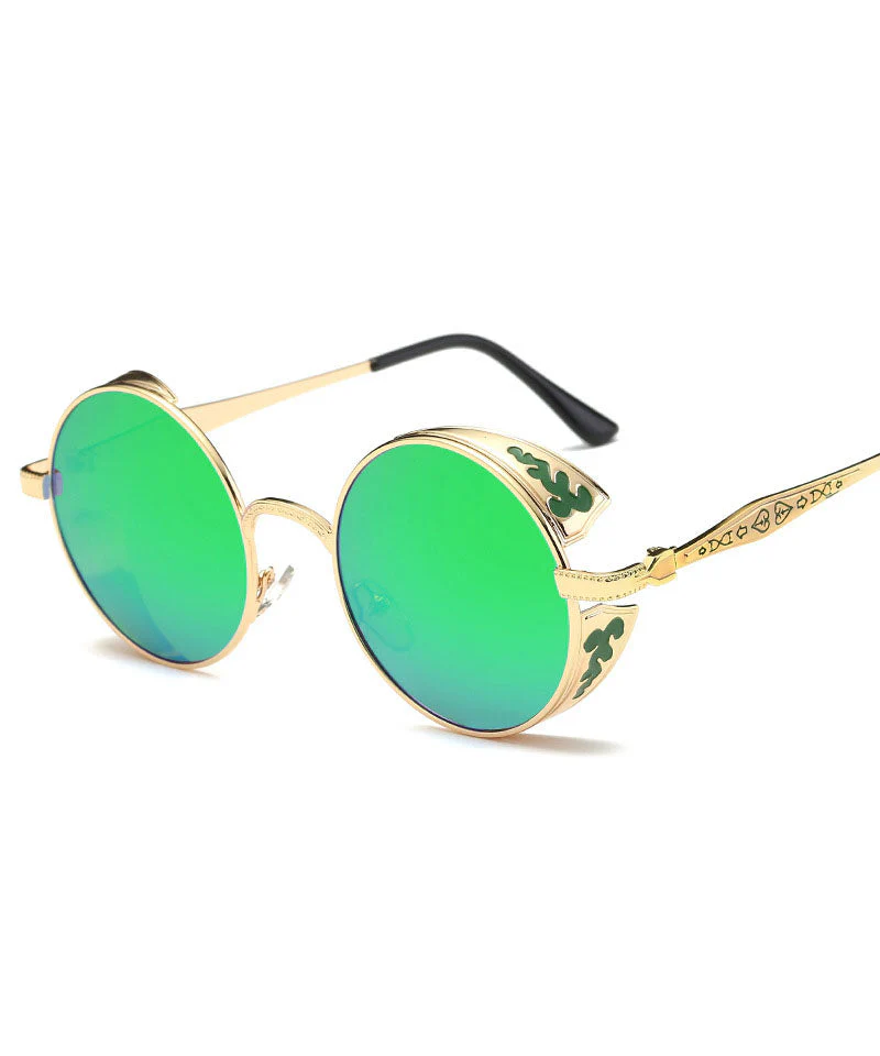 Chic Punk Round Women's Polarized Sunglasses Dazzling Colors - Image 4