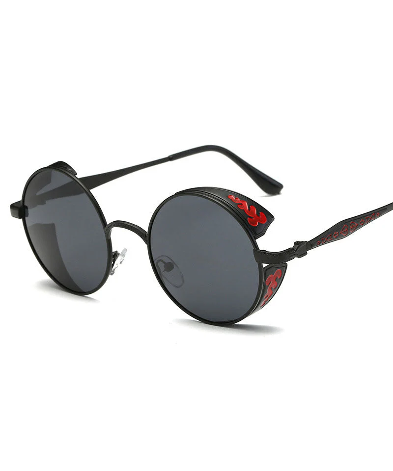 Chic Punk Round Women's Polarized Sunglasses Dazzling Colors - Image 5