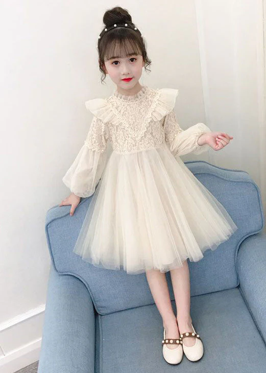 Chic Purple Ruffled Nail Bead Patchwork Tulle Kids Girls Dresses Fall - Image 2