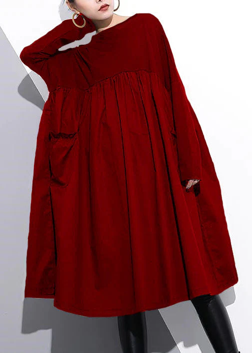 Chic Purple shift dress cotton clothing dress - Image 4