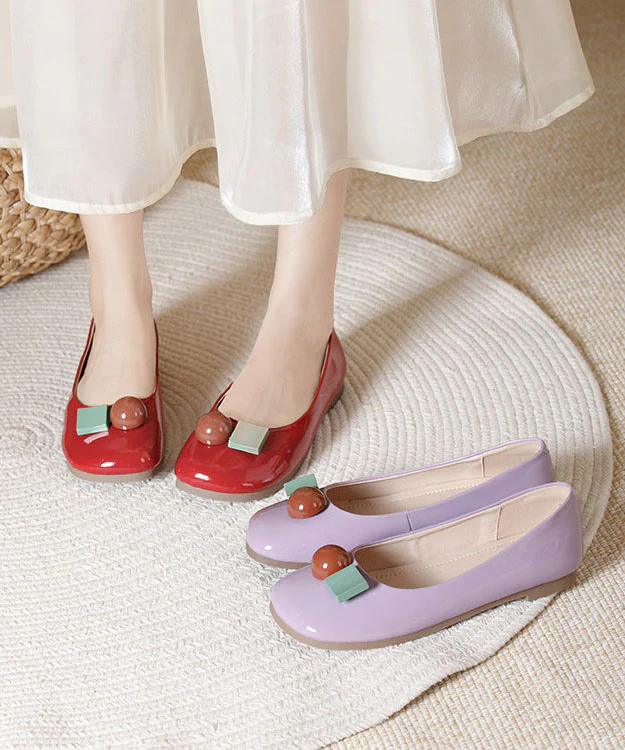 Chic Red Decorated Comfy Penny Loafers Cowhide Leather - Image 5