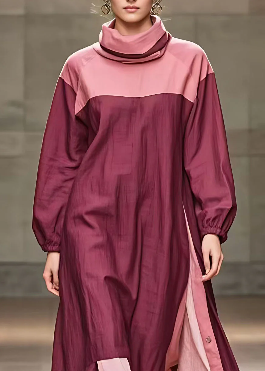 Chic Red Side Open Long Dresses Long Sleeve - Image 3