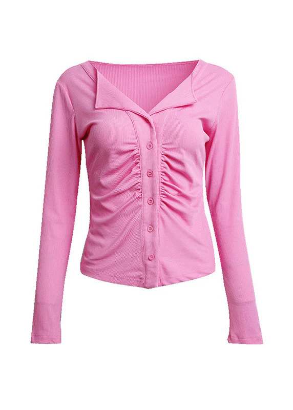 Chic Rose Wrinkled High Elasticity Tight Fitting Sports Cardigan - Image 5