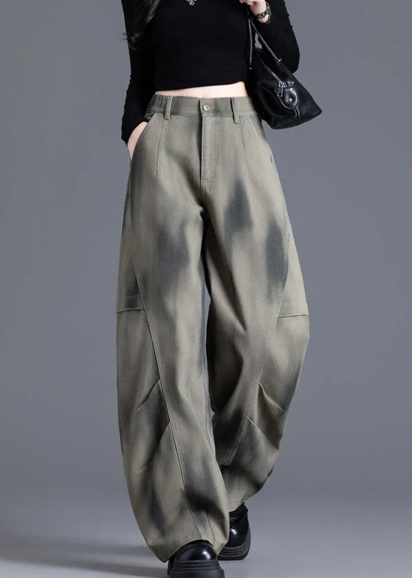 Chic Tie Dye Print Elastic Waist Denim Pants Spring - Image 4