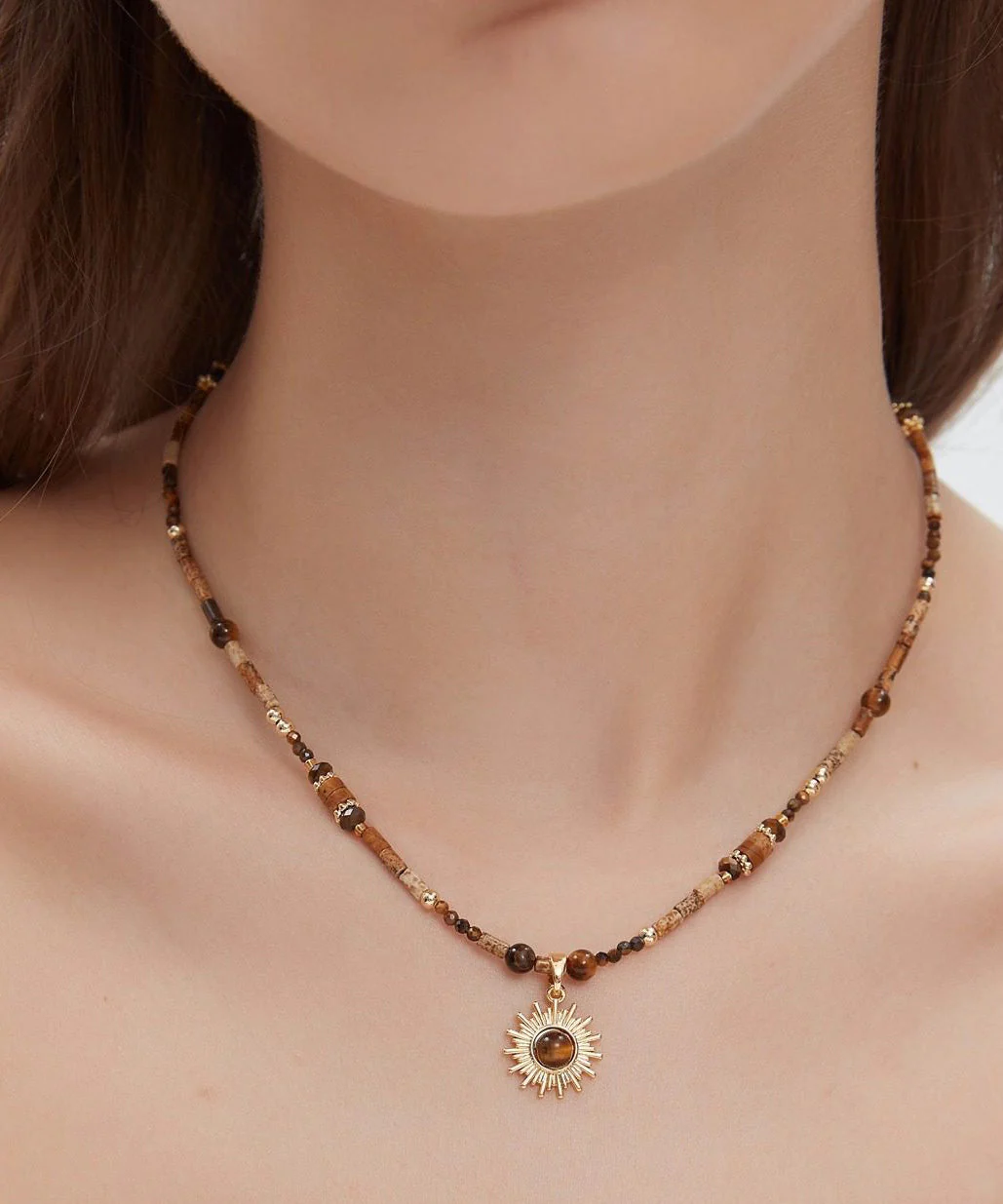 Chic Tungsten steel Gem Stone Pendant Necklace - Image 3