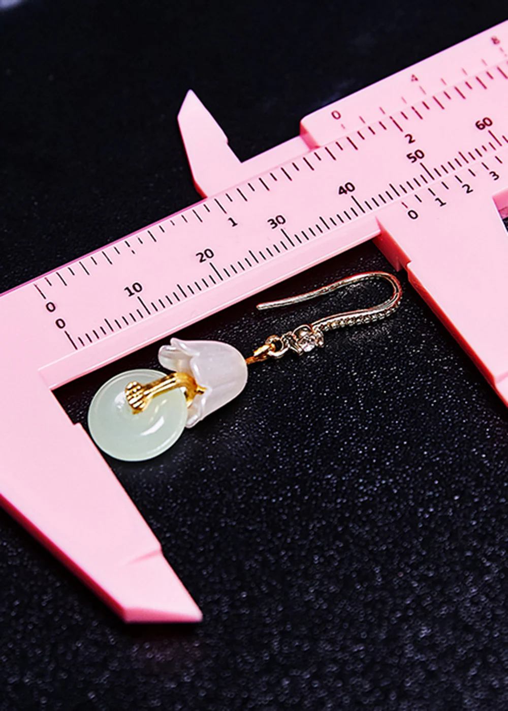 Chic White Lily Of The Valley Fine Jade Drop Earrings - Image 5