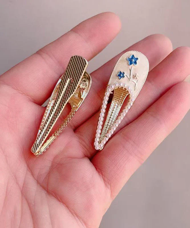 Chinese Style Beige Alloy Pearl Peach Blossom A Pair Hairpin - Image 5