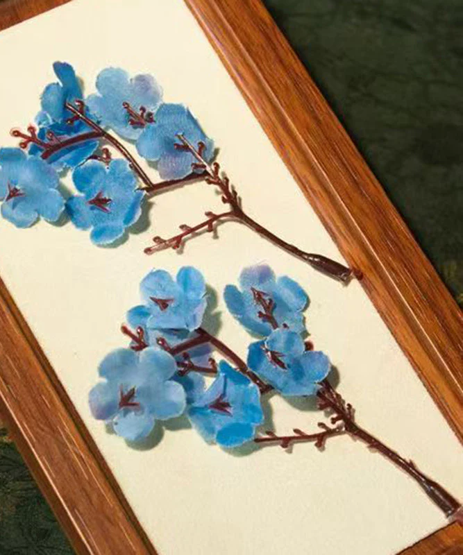 Chinese Style Blue Alloy Acrylic Floral Hairpin Suit - Image 4