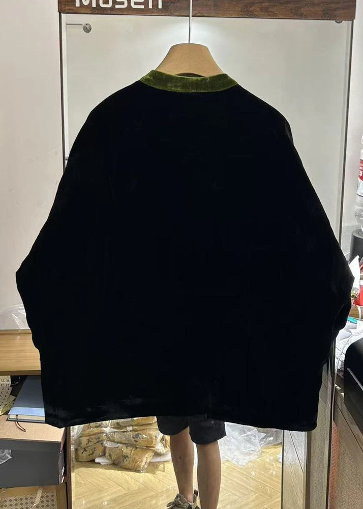 Chinese Style Embroidered Silk Velvet Fine Cotton Filled Coats Winter - Image 4