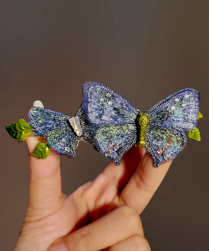 Chinese Style Gradient Color Metal Butterfly Embroidery Hairpin - Image 3
