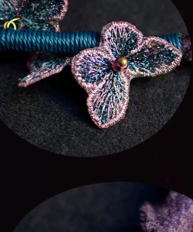 Chinese Style Purple Alloy Weave Butterfly Tassel Phone Chains - Image 5