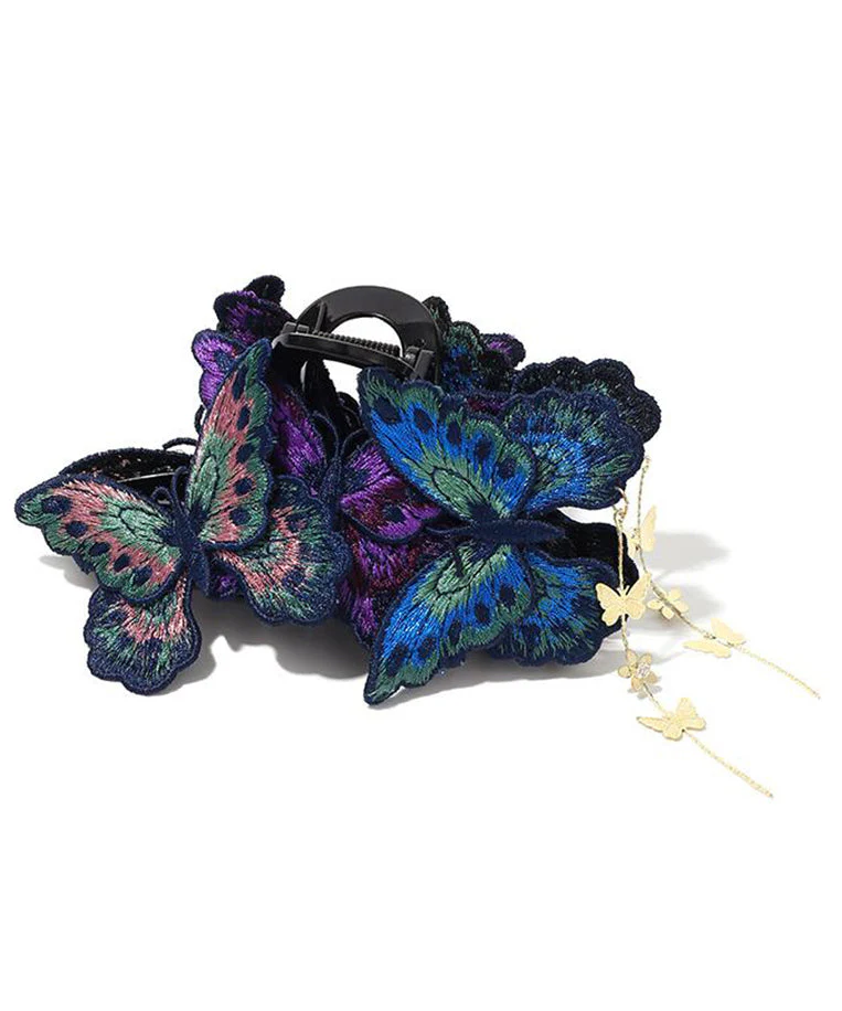 Chinese Style Rainbow Alloy Butterfly Embroidery Tassel Hairpin - Image 5