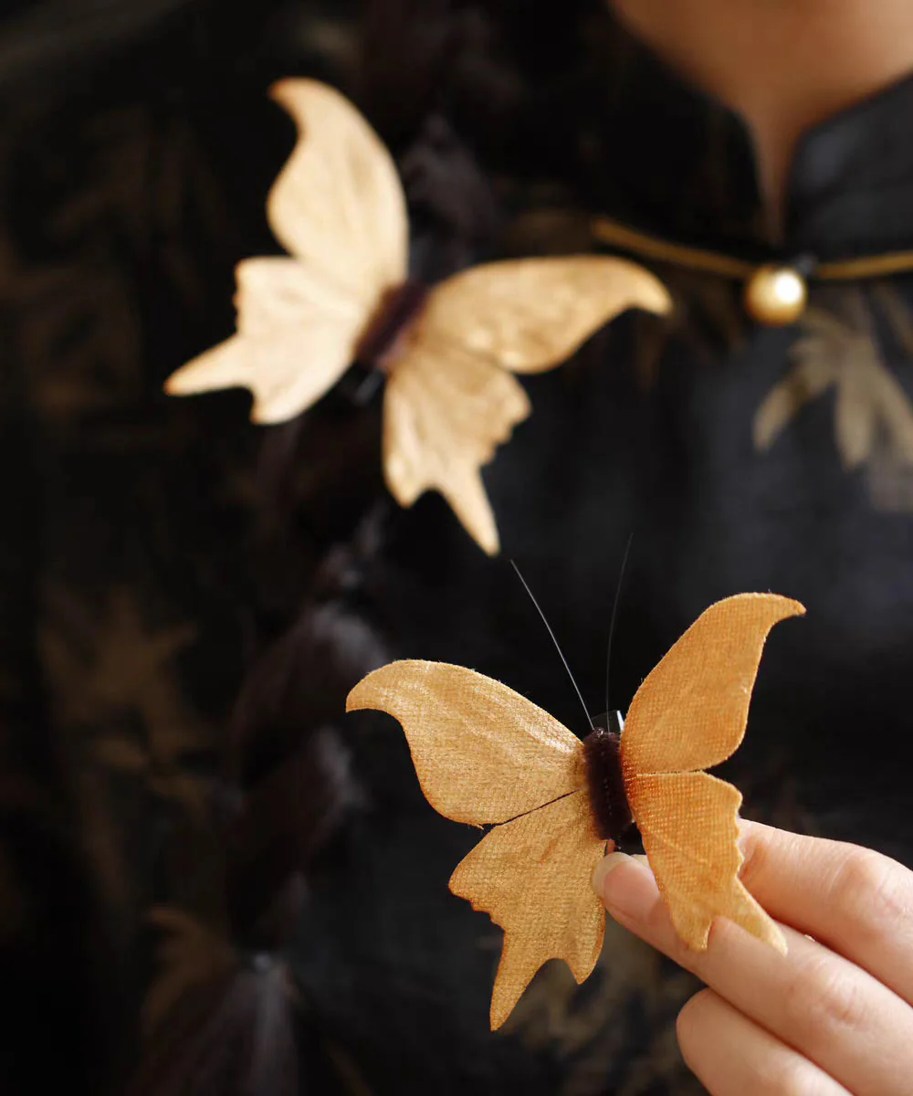 Chinese Style Red Alloy Butterfly A Pair Hairpin - Image 3