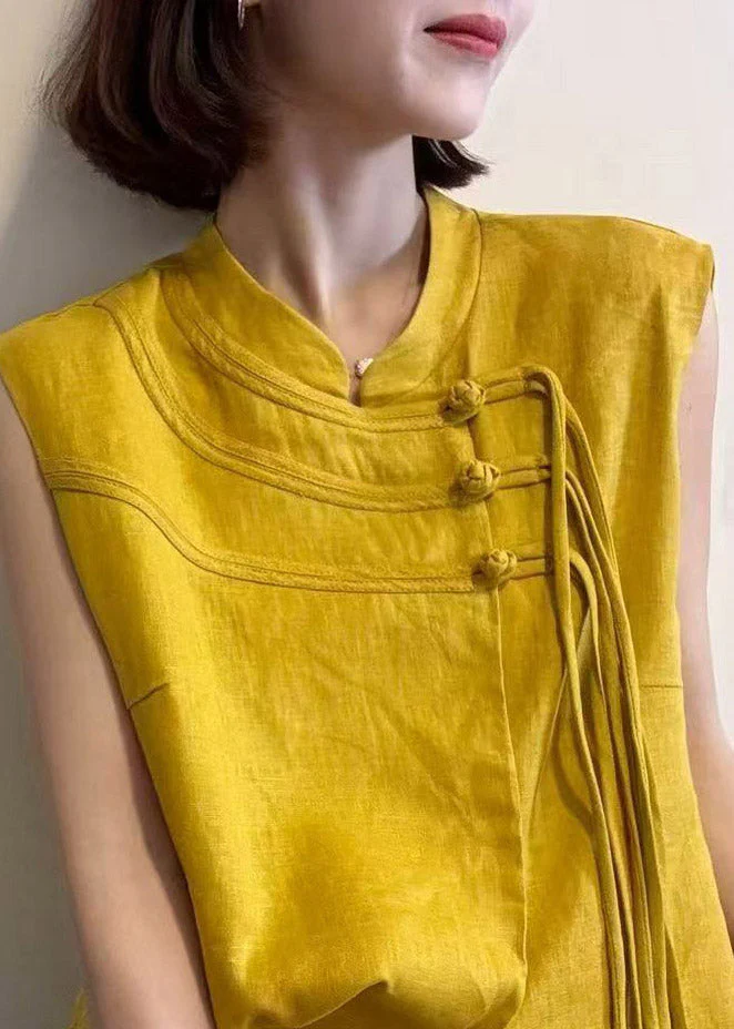 Chinese Style Red Stand Collar Tassel Patchwork Top Summer - Image 4