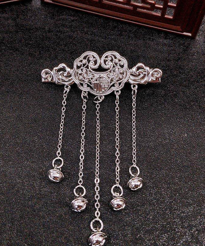 Chinese Style Silk Alloy Safety Lock Bell Tassel Hairpin - Image 2