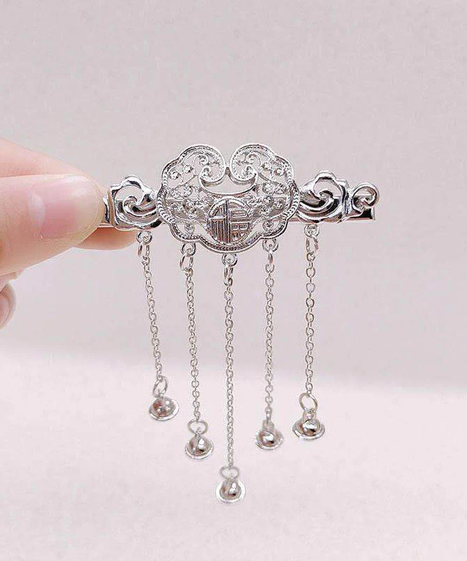 Chinese Style Silk Alloy Safety Lock Bell Tassel Hairpin - Image 3