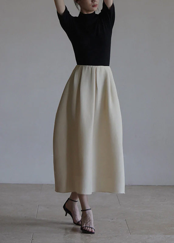 Classy Apricot Exra Large Hem Cotton Skirts Spring - Image 4