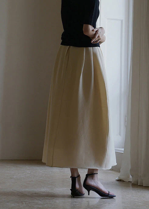 Classy Apricot Exra Large Hem Cotton Skirts Spring - Image 5