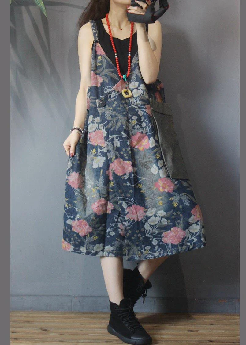 Classy Black Patchwork Print asymmetrical design Dresses Summer - Image 2