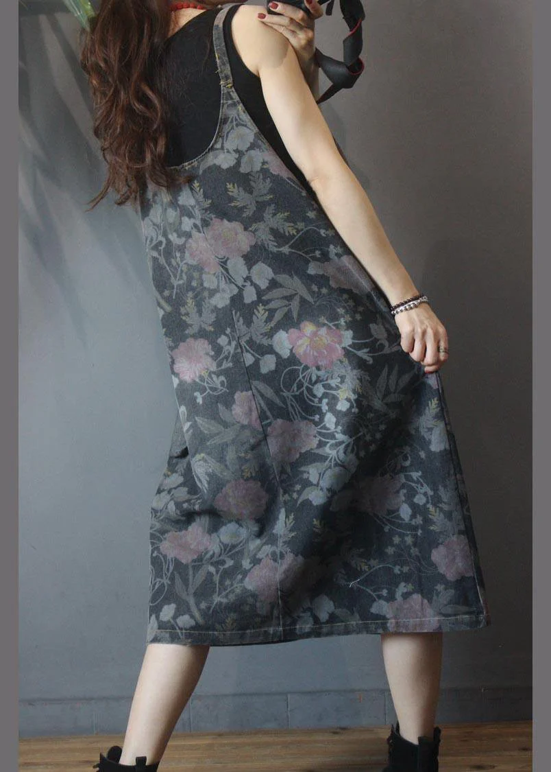 Classy Black Patchwork Print asymmetrical design Dresses Summer - Image 5