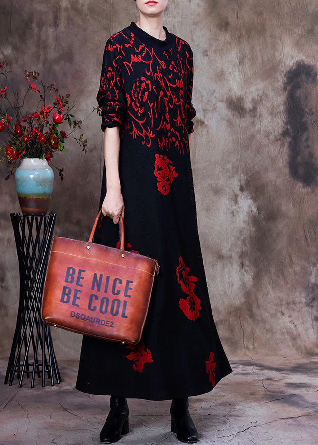 Classy Black Print slim fit Cotton Holiday Dress Spring - Image 3