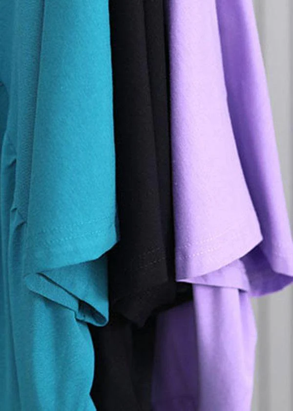 Classy Blue Cinched  Long Summer Cotton Dress - Image 5