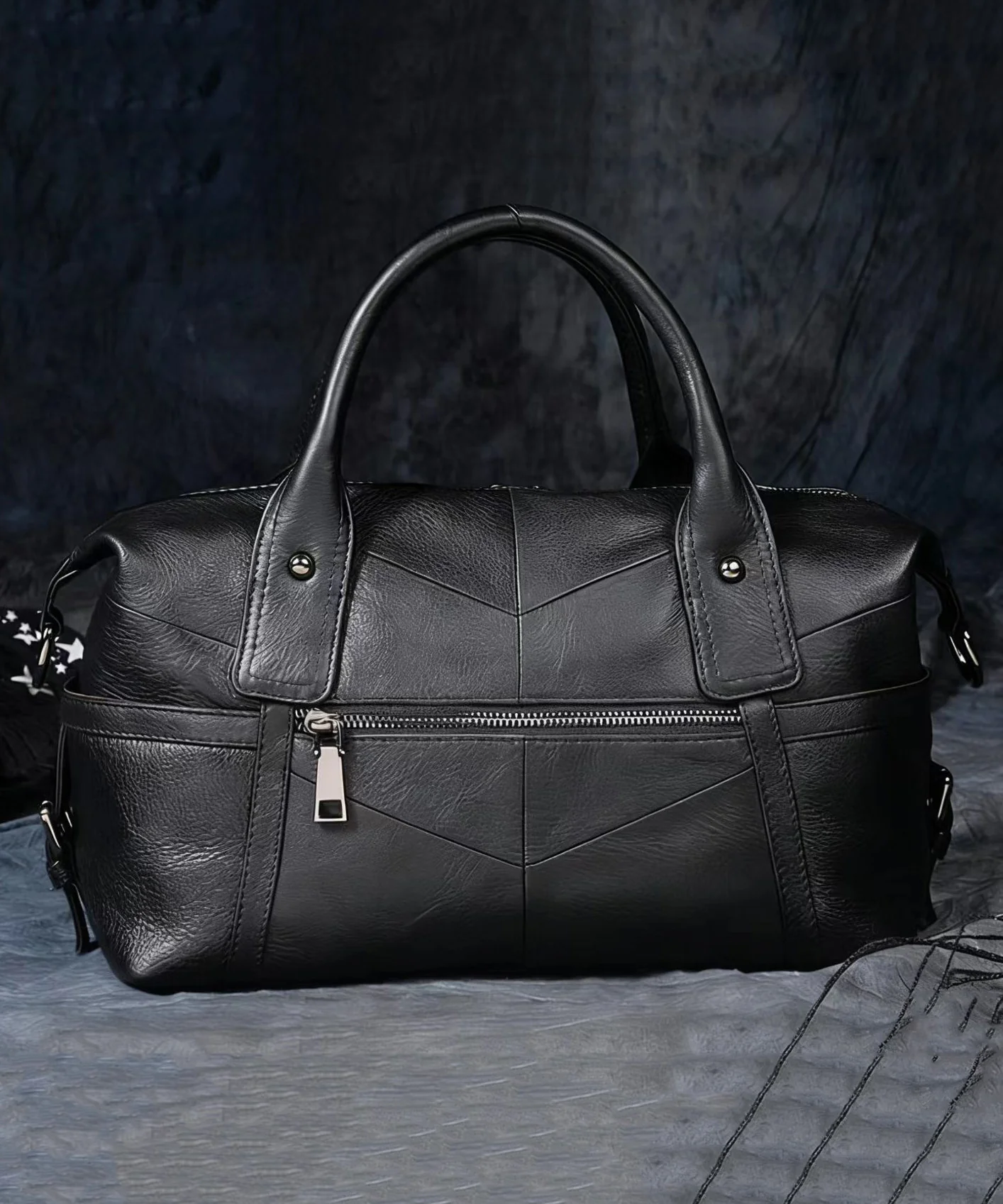 Classy Brown Large Capacity Calf Leather Tote Bag - Image 5