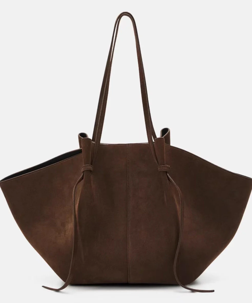 Classy Chocolate Sector Large Capacity Suede Shoulder Bags - Image 5