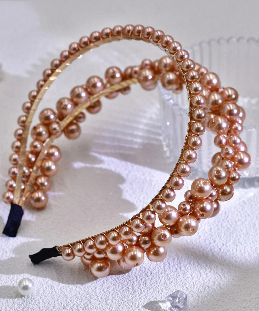 Classy Gold Acrylic Pearl Beadin HairPiece - Image 4