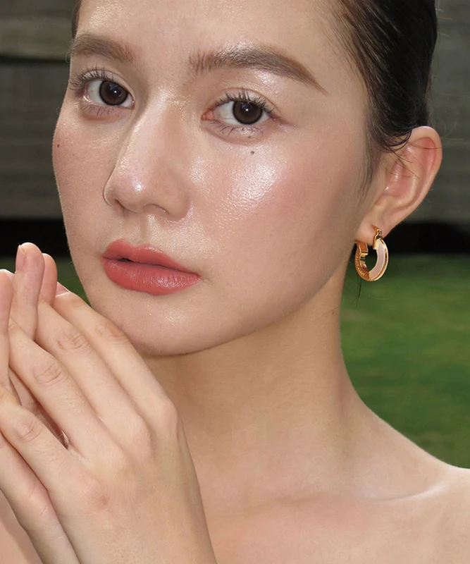 Classy Gold Copper Overgild Fritillary Bulb Hoop Earrings - Image 3