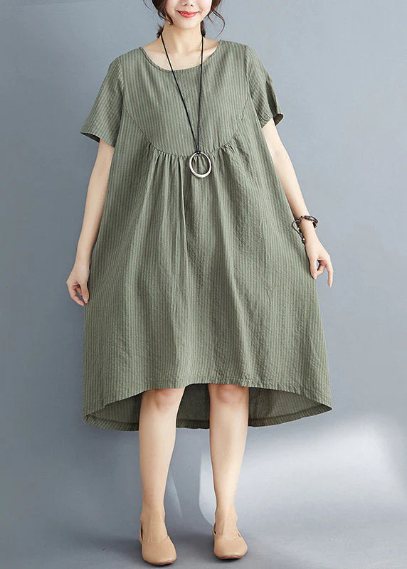 Classy Green Loose Maxi Dresses Short Sleeve - Image 2