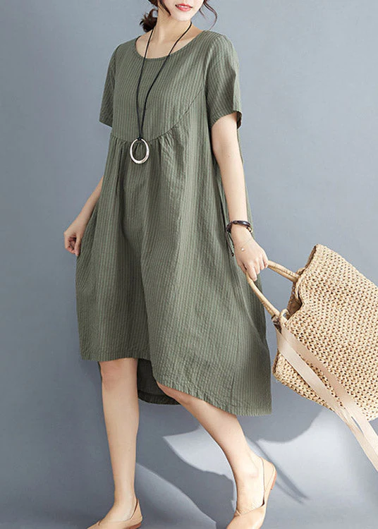 Classy Green Loose Maxi Dresses Short Sleeve - Image 4