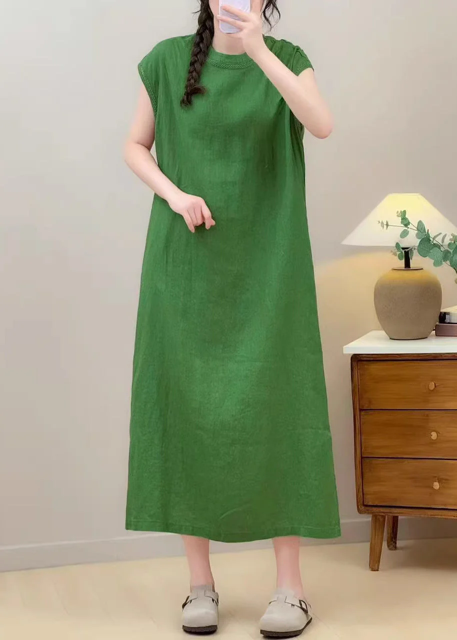 Classy Red Oversized Side Open Linen Robe Dresses Summer - Image 3