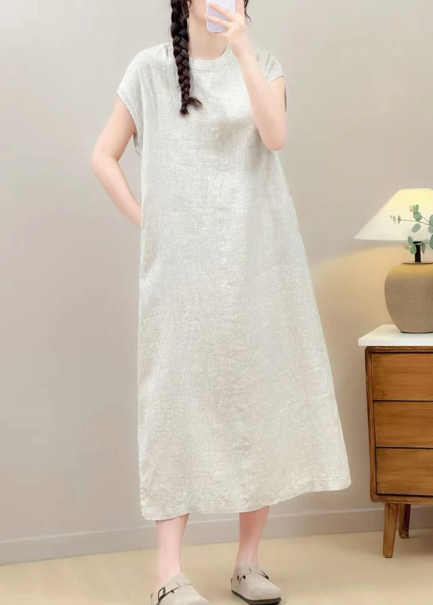 Classy Red Oversized Side Open Linen Robe Dresses Summer - Image 4