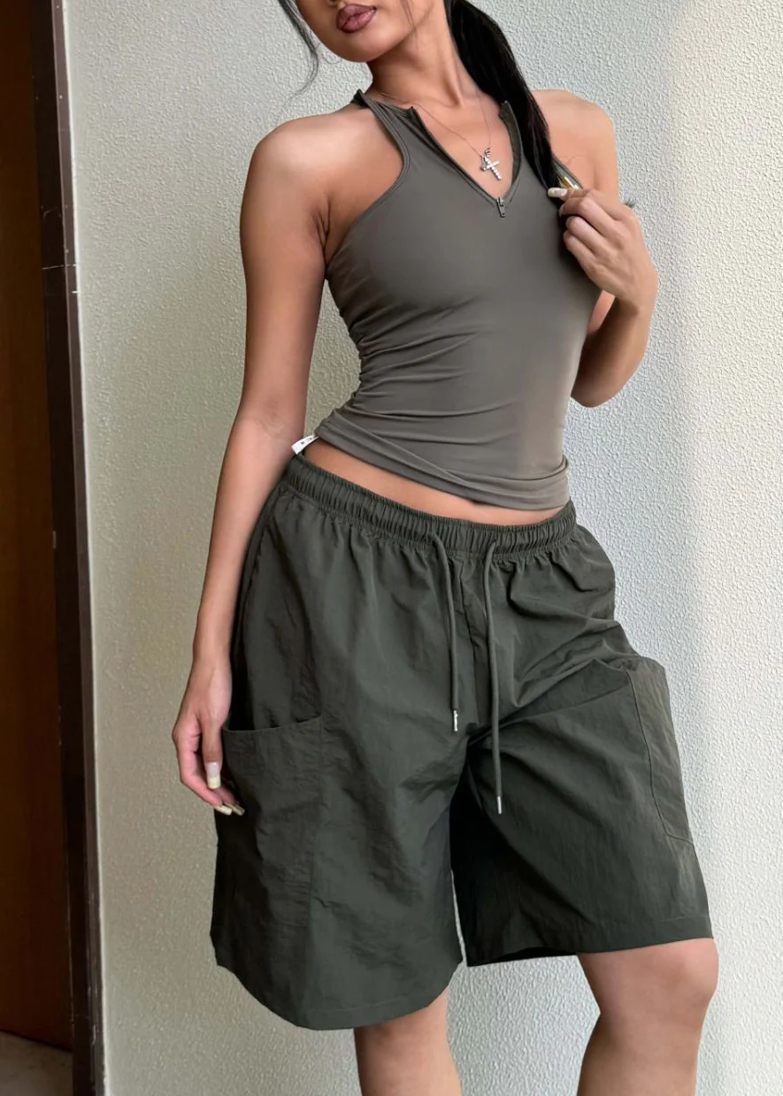 Coffee Hanging Neck Backless Suspender Tight Yoga Top - Image 4