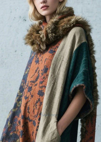 Colorblock Patchwork Cotton Long Dress Oversized Summer - Image 2