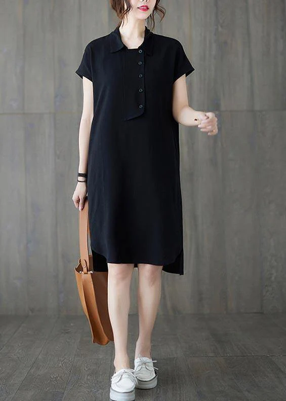 Comfy Black low high design Ankle Summer Cotton Dress - Image 2