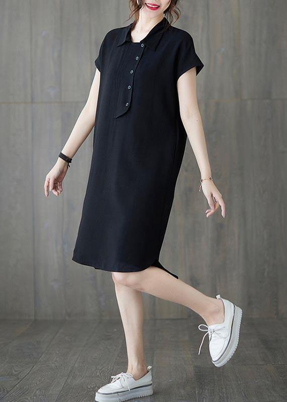 Comfy Black low high design Ankle Summer Cotton Dress - Image 3